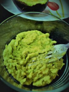 Mashed avocado natural